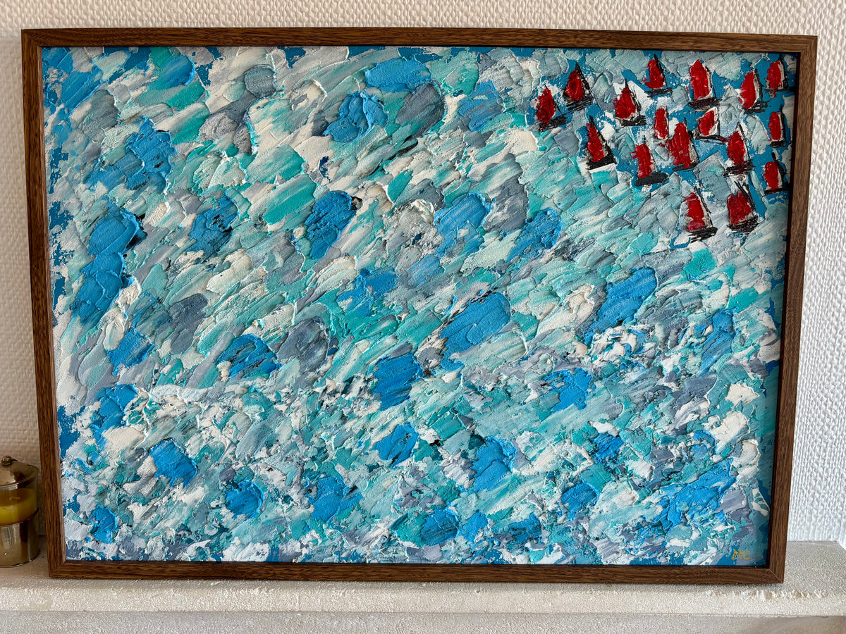 Voiliers rouges - 50cmx70cm
