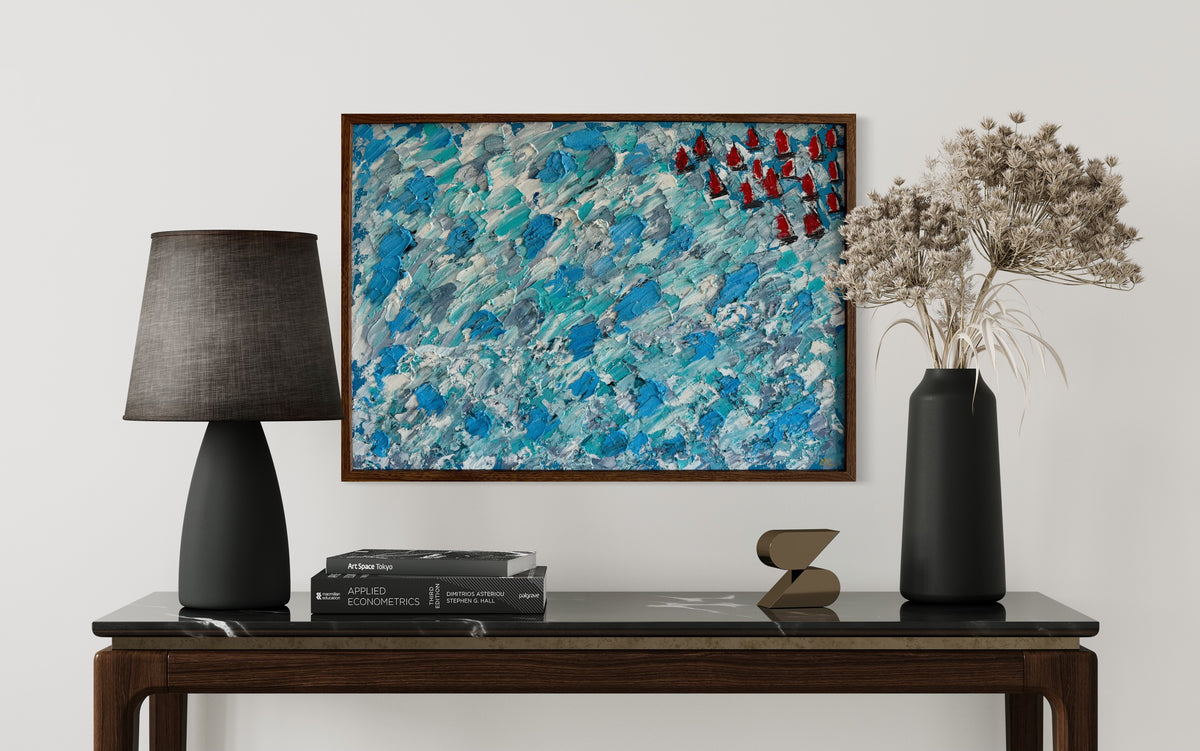 Voiliers rouges - 50cmx70cm