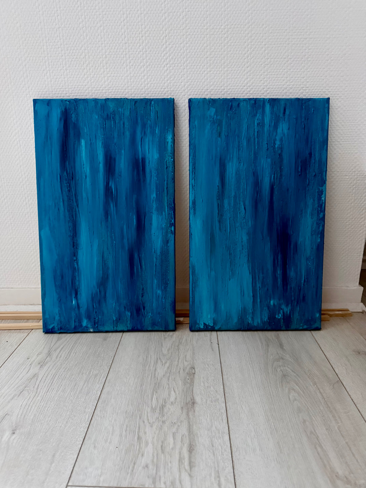 Diptyque bleu  - 46cm x 27 cm x 2