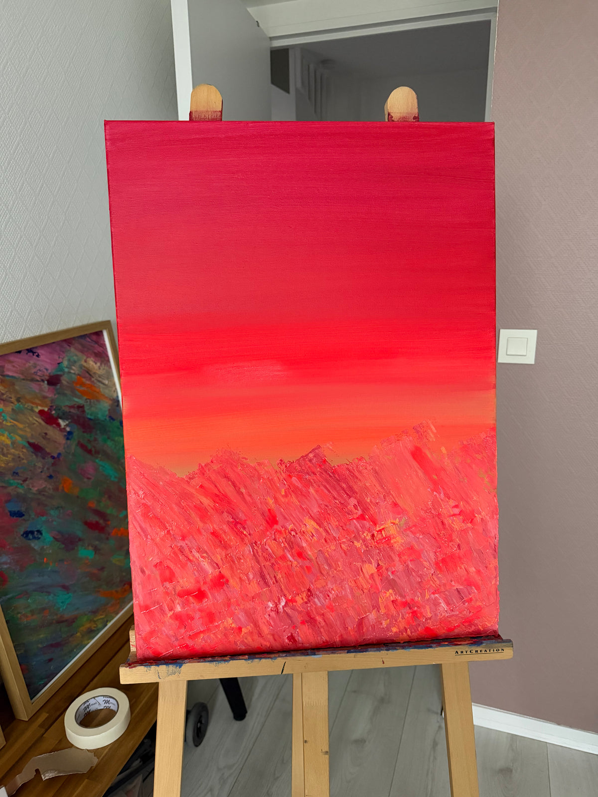 Coucher de soleil rouge - 70cmx50cm