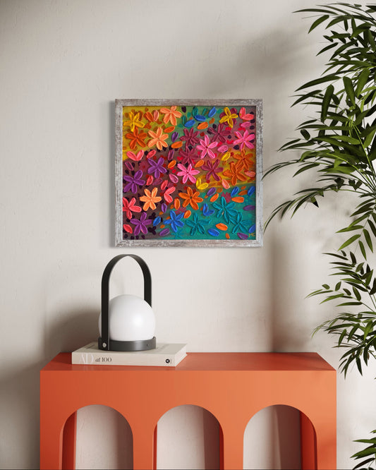 Jardin en fête - 40cmx40cm