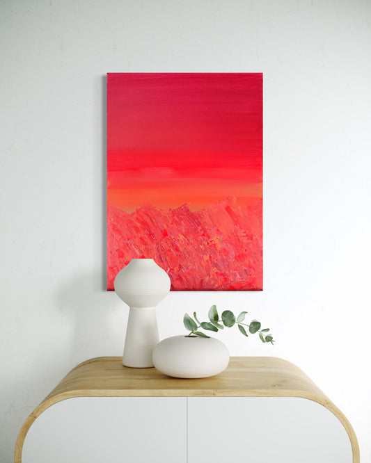 Coucher de soleil rouge - 70cmx50cm