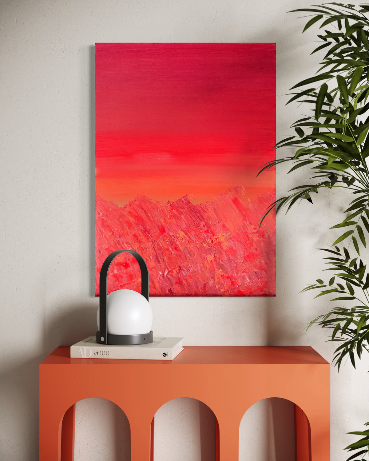 Coucher de soleil rouge - 70cmx50cm