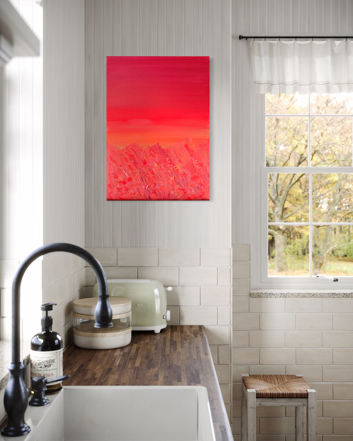 Coucher de soleil rouge - 70cmx50cm